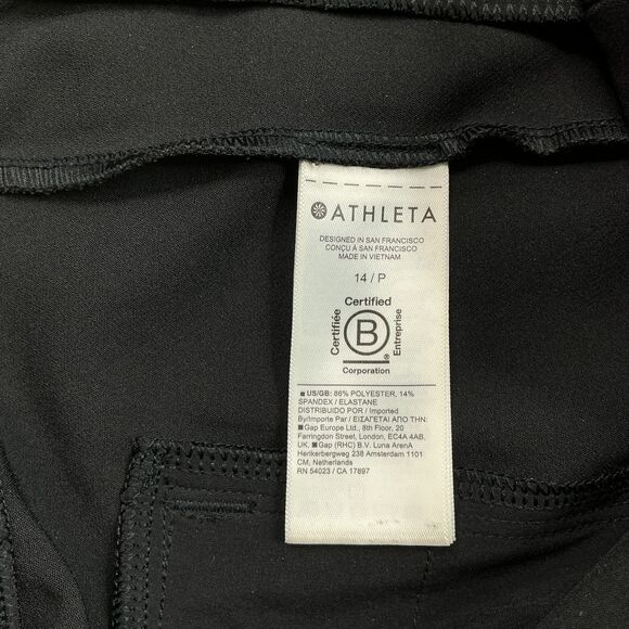 ATHLETA Endless High Rise Pant Size 14 Petite Black #533636 Athleisure Travel - Picture 8 of 11
